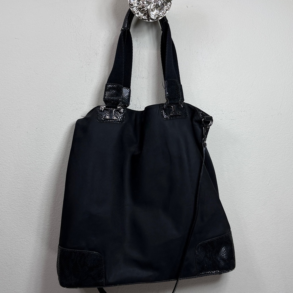 (X3) TORY BURCH NICO bag in black nylon and patent leather, large - Picture 7 of 12